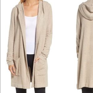 Barefoot Dreams CozyChic hooded open front cardigan